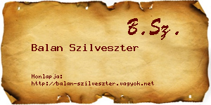 Balan Szilveszter névjegykártya